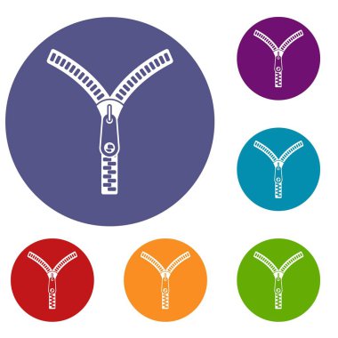 Kilit Icons set ile fermuar