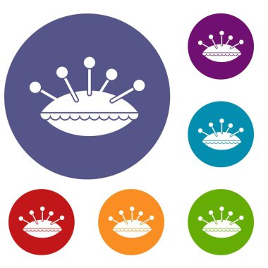 Yastık ile iğne Icons set