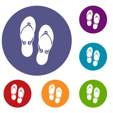 Flip flop sandalet Icons set