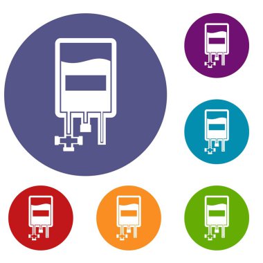 Kan bağışı çanta Icons set