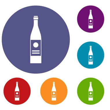 Şarap şişesi Icons set