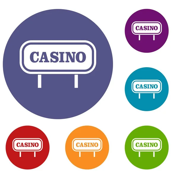 Casino segno icone set — Vettoriale Stock