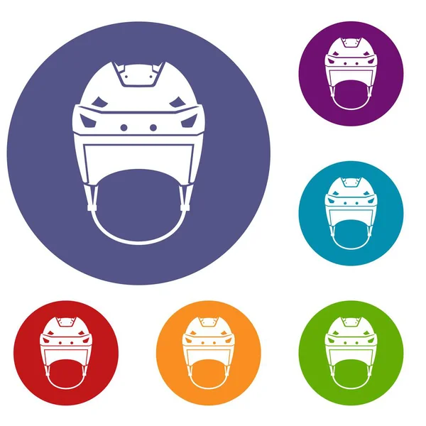 Eishockey-Helm Symbole Set — Stockvektor