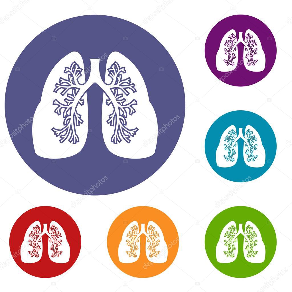 Lungs icons set