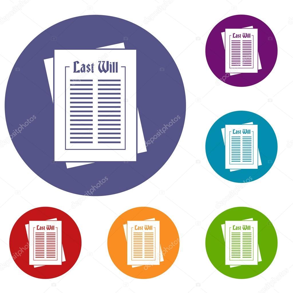 Will icons set in flat circle reb, blue and green color for web