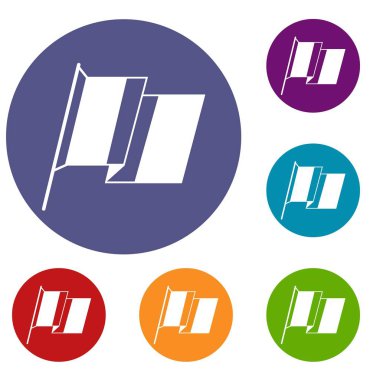 Fransa bayrağı Icons set