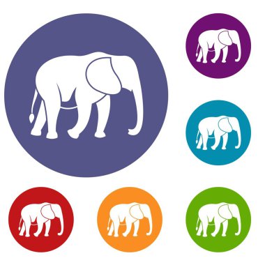 Vahşi fil Icons set