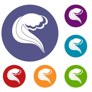 Okyanus ya da deniz dalga Icons set