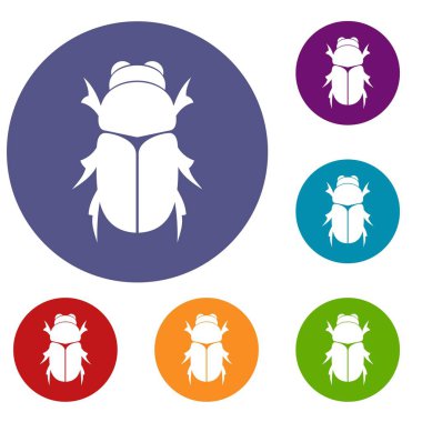 Chafer böceği Icons set