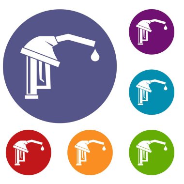 Benzin pompa meme Icons set