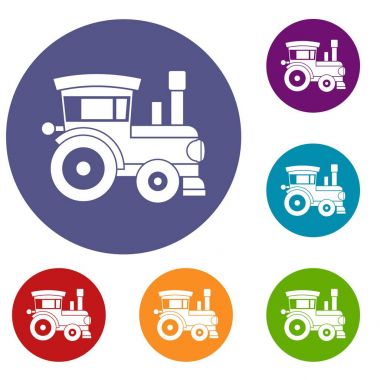 Oyuncak tren Icons set