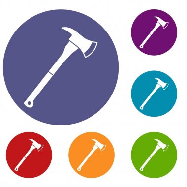 İtfaiyeci balta Icons set