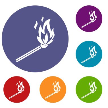 Maç alev Icons set