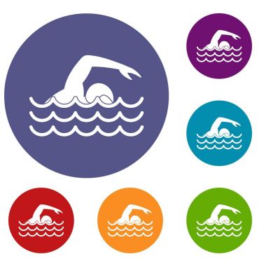 Yüzücü Icons set