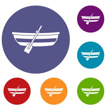 Balıkçılık Tekne Icons set