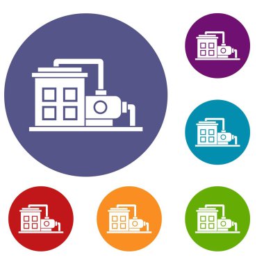 Fabrika Binası Icons set