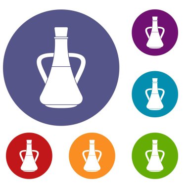 Şişe zeytinyağı Icons set ile