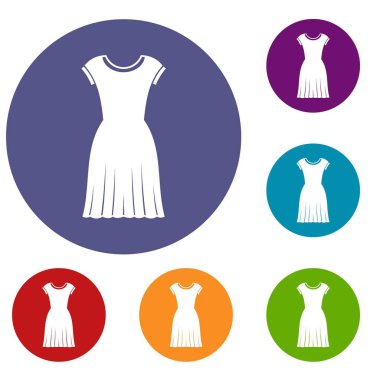 kadın elbise Icons set
