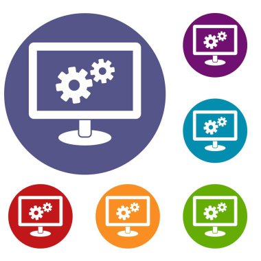 Monitör ayarları simgeler kümesi