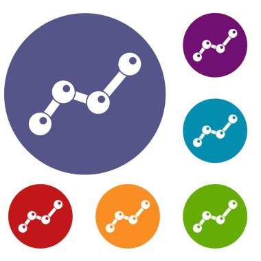 Grafik istatistikleri satır Icons set