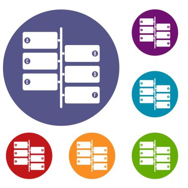 Infographic bloklar üzerinde tabelasını Icons set