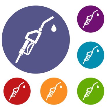 Benzin pompa meme Icons set