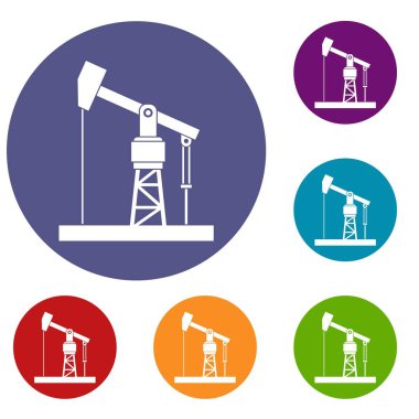 Petrol pompa Icons set