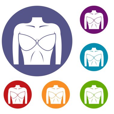 Kadın meme sutyen simgeler kümesi