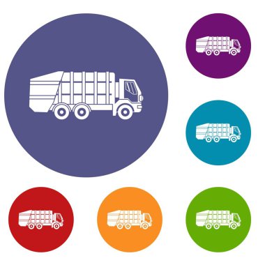 Çöp kamyonu Icons set