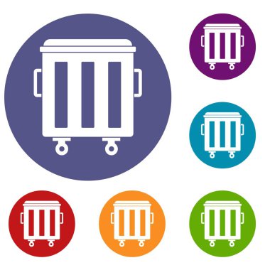 Metal çöp tenekesi Icons set