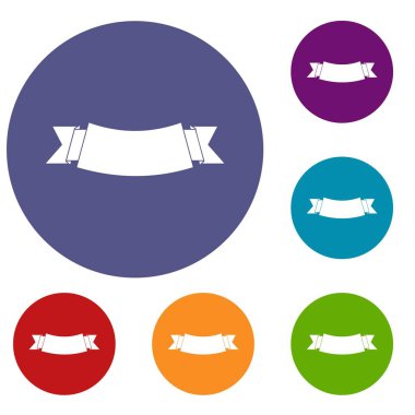 Siyah afiş Icons set