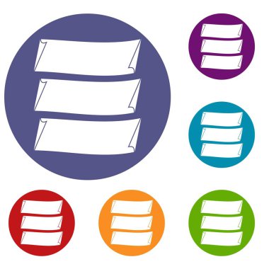 Üç afiş Icons set