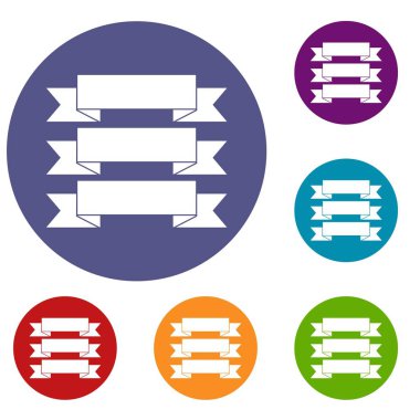 Üç şerit Icons set