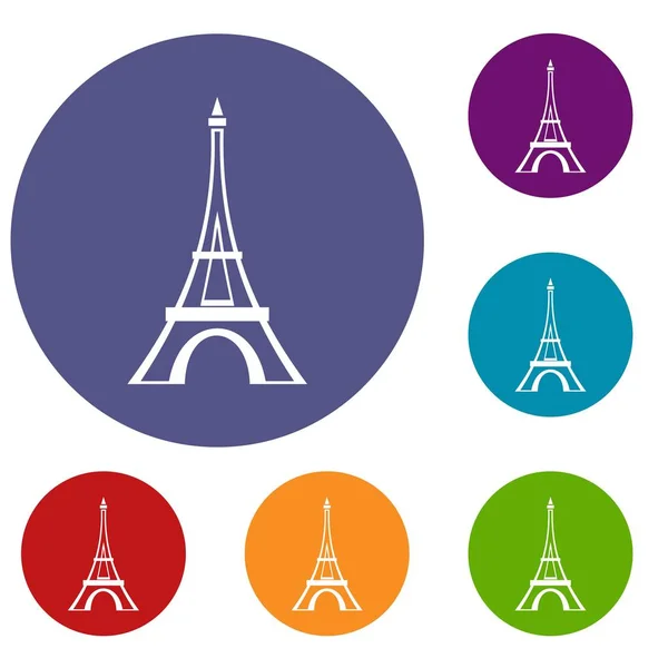 Torre Eiffel Conjunto de iconos — Vector de stock