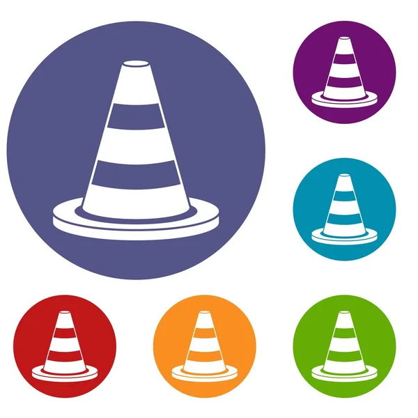 Conjunto de ícones de cone de tráfego —  Vetores de Stock