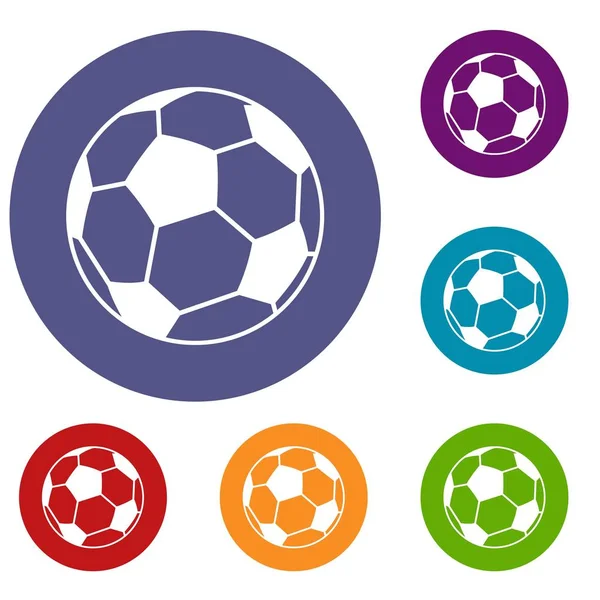 Futbol topu Icons set — Stok Vektör