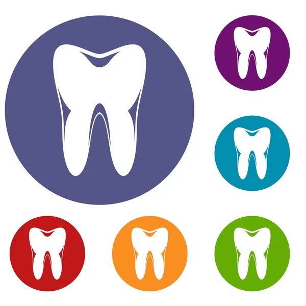 Set di icone del dente umano — Vettoriale Stock