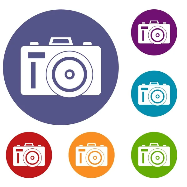 Photocamera icons set — Stock Vector