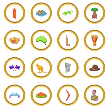 Avustralya seyahat simgeler daire