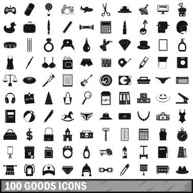 100 mal Icons set, basit tarzı