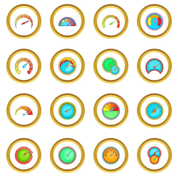 Icônes du compteur de vitesse cercle — Image vectorielle