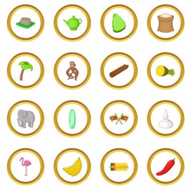 Sri Lanka seyahat simgeler daire