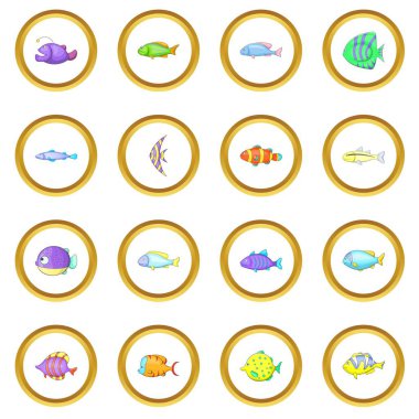 Balık farklı simgeler daire