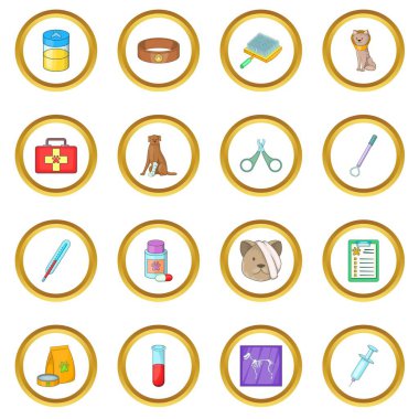 Hayvan hastalıklarıyla ilgili klinik simgeler daire