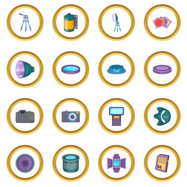 Fotoğraf stüdyosu simgeler daire