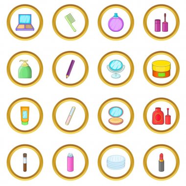 Kozmetik maddeleri simgeler daire