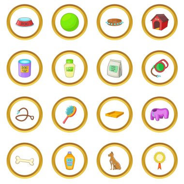 Köpek bakım simgeler daire