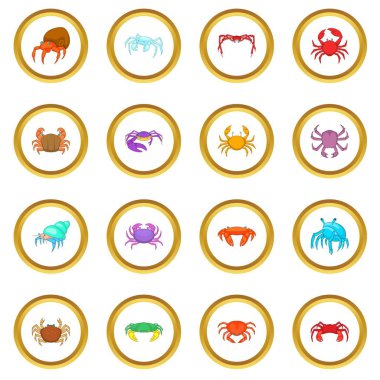 Renkli Yengeç simgeler daire