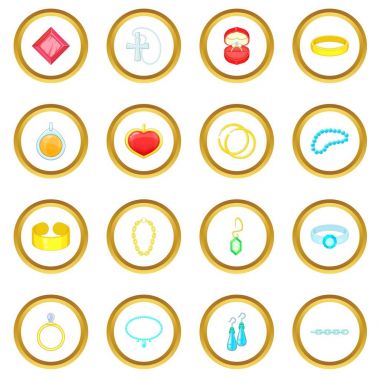 Takı öğeleri simgeler daire