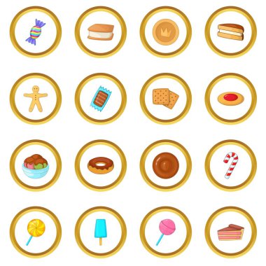 Farklı şeker simgeler daire